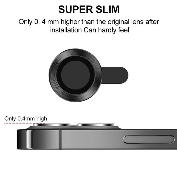 CD Texture Metal Lens Tempered Film - iPhone 13 Pro / 13 Pro Max(Dark Green)
