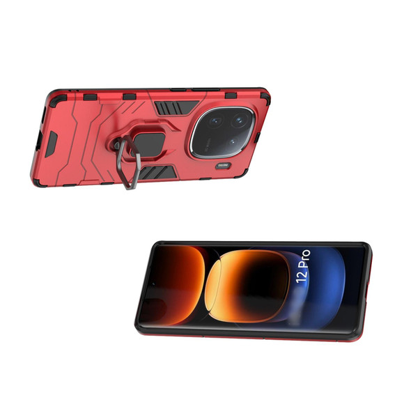 For vivo iQOO 12 Pro 5G Magnetic Ring Holder PC + TPU Phone Case(Red)