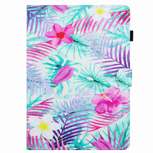 For iPad mini 5 / 4 / 3 / 2 / 1 Painted Pattern Stitching Smart Leatherette Tablet Case(Bougainvillea)