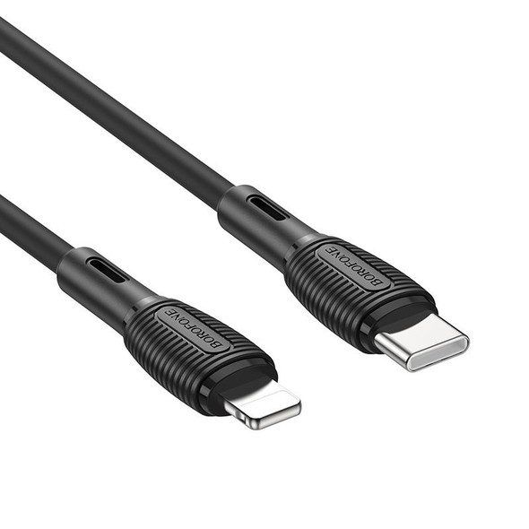 Borofone BX86 Advantage PD 20W USB-C / Type-C to 8 Pin Silicone Charging Data Cable, Length:1m(Black)