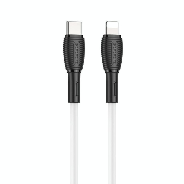 Borofone BX86 Advantage PD 20W USB-C / Type-C to 8 Pin Silicone Charging Data Cable, Length:1m(White)