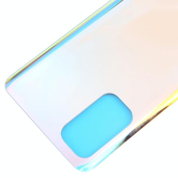 For OPPO Find X3 Lite Glass Material Battery Back Cover(Bright Silver)