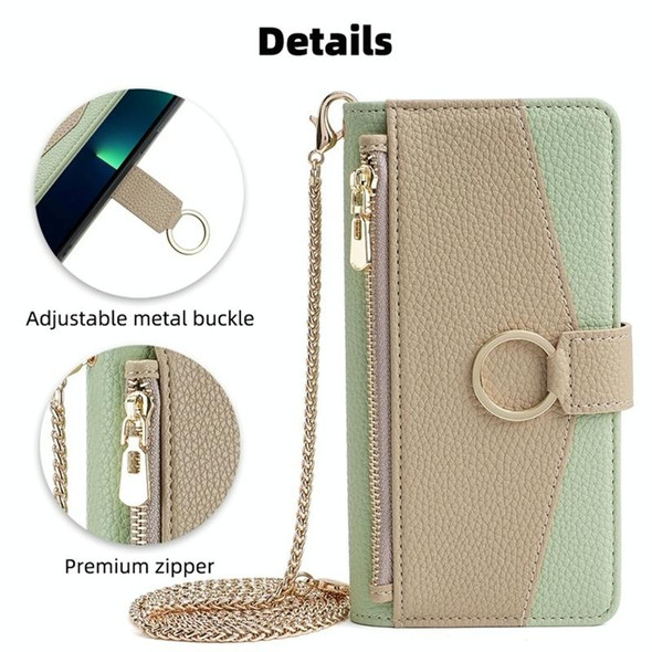 For Samsung Galaxy S22 Ultra 5G Crossbody Litchi Texture Leatherette Phone Case(Green)