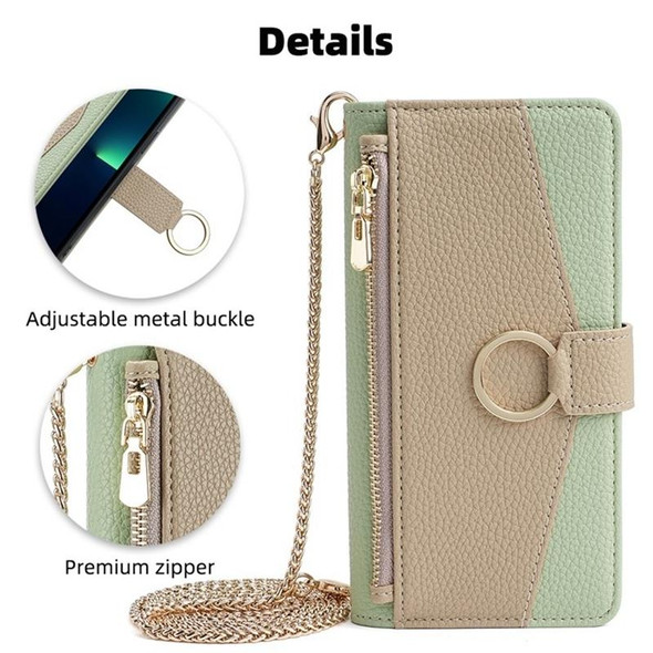 For Samsung Galaxy A12 Crossbody Litchi Texture Leatherette Phone Case(Green)