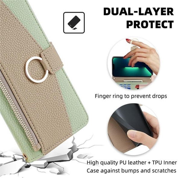 For Samsung Galaxy S22+ 5G Crossbody Litchi Texture Leatherette Phone Case(Green)