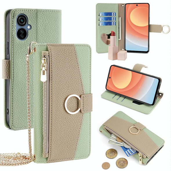 For Tecno Camon 19 Neo Crossbody Litchi Texture Leatherette Phone Case(Green)