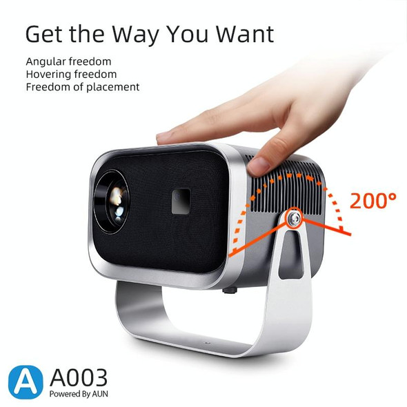 A003 150 Lumens 1280x720P 360 Degree Rotating LED Mini Android Projector, Specification:AU Plug