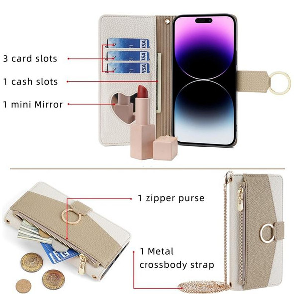For Tecno Pova 4 Crossbody Litchi Texture Leatherette Phone Case(White)