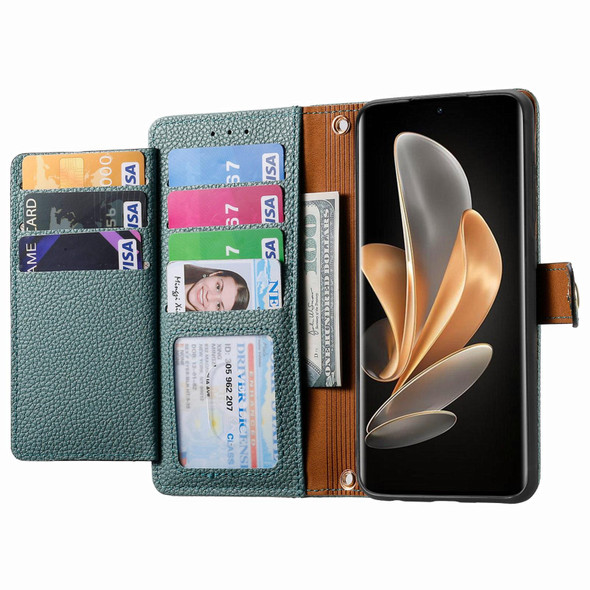 For vivo V29 5G Love Zipper Lanyard Leather Phone Case(Green)