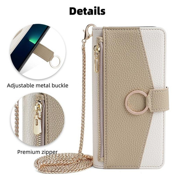 For Samsung Galaxy A23 Crossbody Litchi Texture Leatherette Phone Case(White)