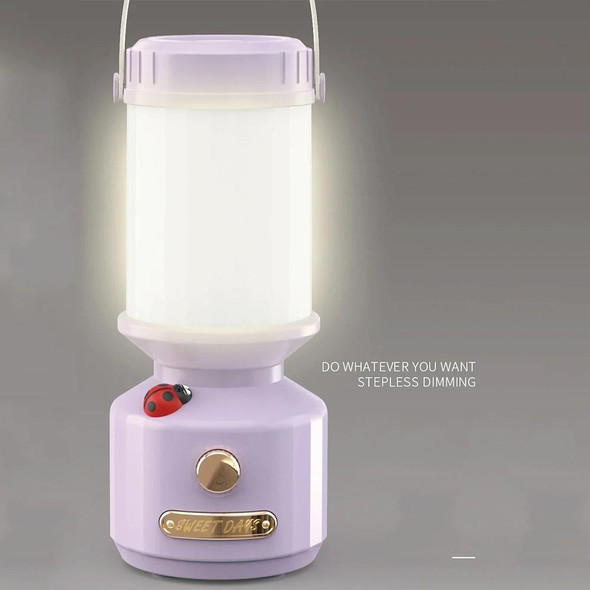 Tripolar Dimmable LED Bedside Night Light Camping Decorative Ambient Light(Purple)