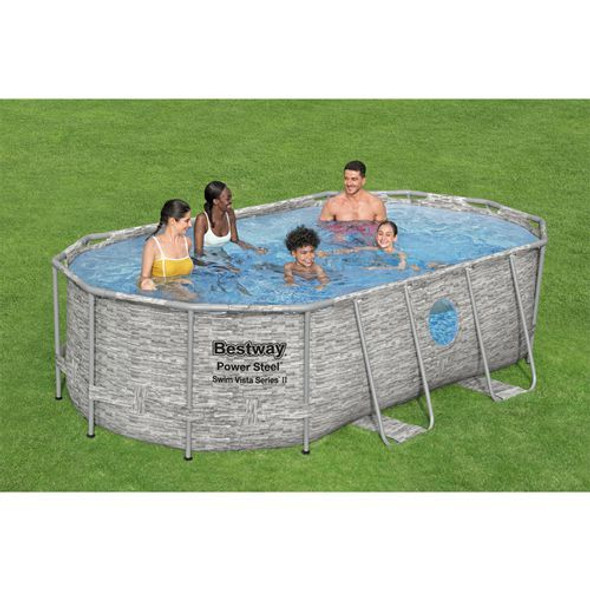 Bestway Power Steel Swim Vista Series Oval-Shaped Pool Set