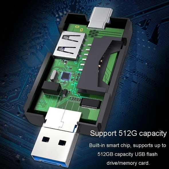 JINGHUA USB2.0 Multi-Function Card Reader SD/TF Dual Card Slot Cell Phone Computer Card Reader(Black)