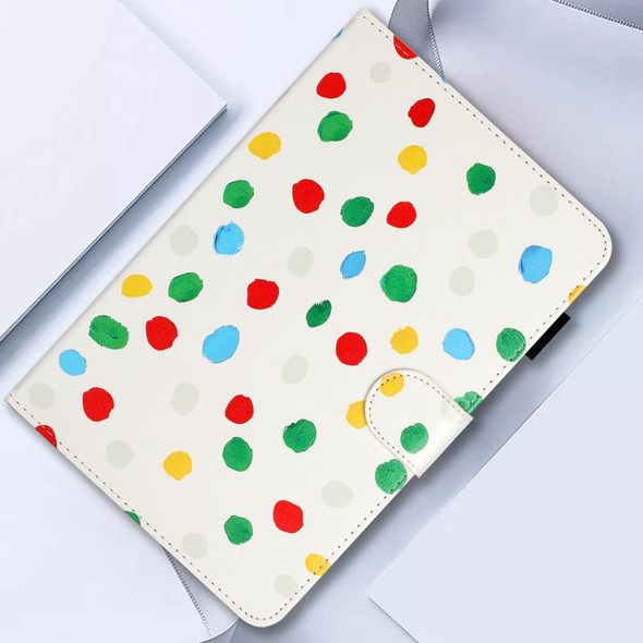 For iPad mini 5 / 4 / 3 / 2 / 1 Dot Pattern Leatherette Smart Tablet Case(White Colorful Dot)