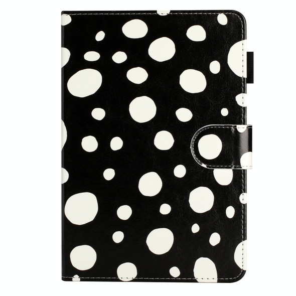 For iPad mini 5 / 4 / 3 / 2 / 1 Dot Pattern Leatherette Smart Tablet Case(Black White)