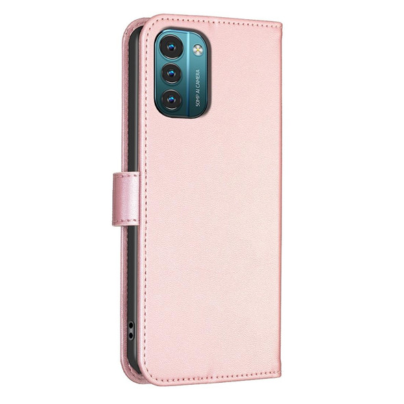 For Nokia G11 / G21 Four-leaf Embossed Leatherette Phone Case(Pink)