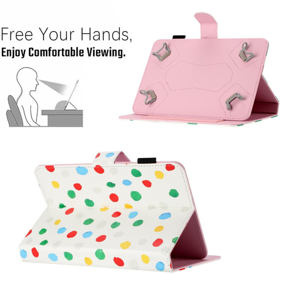 7 inch Dot Pattern Leatherette Tablet Case(White Colorful Dot)