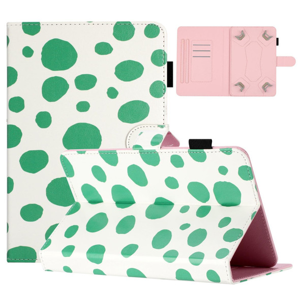 7 inch Dot Pattern Leatherette Tablet Case(White Green Dot)