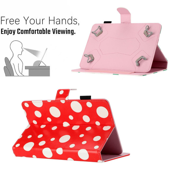 10 inch Dot Pattern Leatherette Tablet Case(Red White Dot)