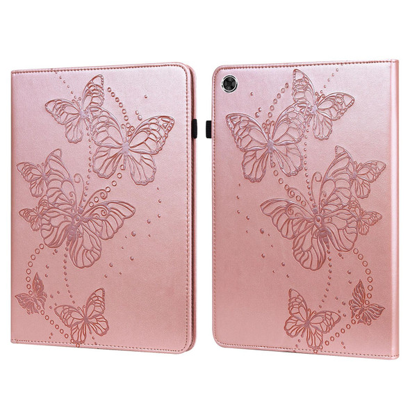Samsung Galaxy Tab A8 10.5 2021 Embossed Butterfly Pattern Leather Tablet Case(Pink)