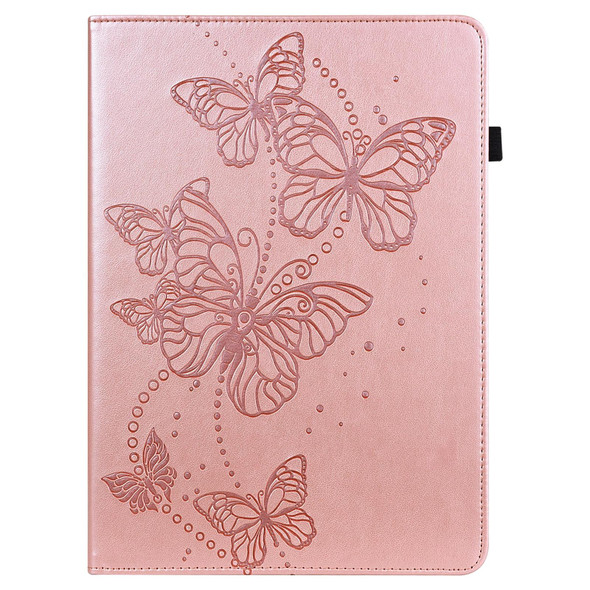 Samsung Galaxy Tab A8 10.5 2021 Embossed Butterfly Pattern Leather Tablet Case(Pink)