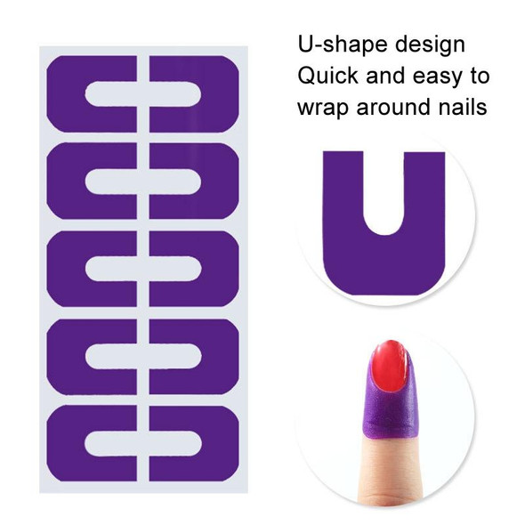 10pcs /Pack Nail Art Nail Polish Anti-Spill U-Shape Stickers(Color Random Delivery)