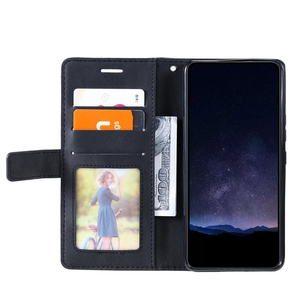 For OPPO A38 4G Skin Feel Splicing Leatherette Phone Case(Black)