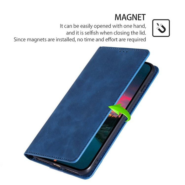 For OPPO A79 5G Skin Feel Magnetic Leatherette Phone Case(Blue)