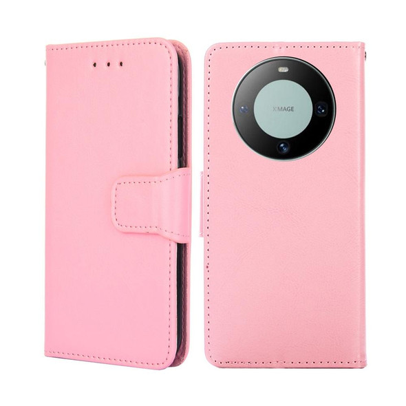 For Huawei Mate 60 Crystal Texture Leatherette Phone Case(Pink)