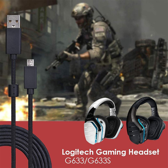 ZS0155 - Logitech G633 / G633s USB Headset Audio Cable Support Call / Headset Lighting, Cable Length: 2m