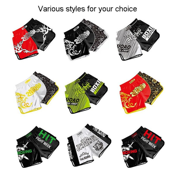 ZhuoAo Boxing Costumes Kids Sparring Fighting Shorts Muay Thai Free Fighting Tights Set, Style: Bright Spot Tiger Head(M)