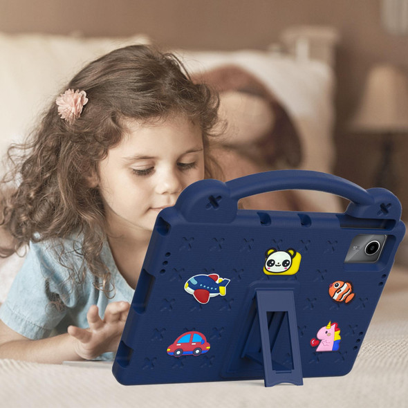 For Lenovo P11 Plus J607F / Xiaoxin Pad 11 Handle Kickstand Children EVA Shockproof Tablet Case(Navy Blue)