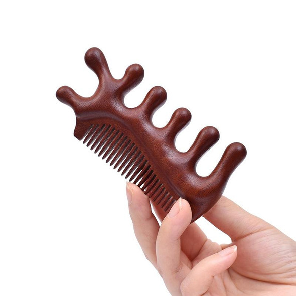 Massage Scalp Meridian Comb Sandalwood Scraping Five Teeth Head Massage Comb, Style: Fish