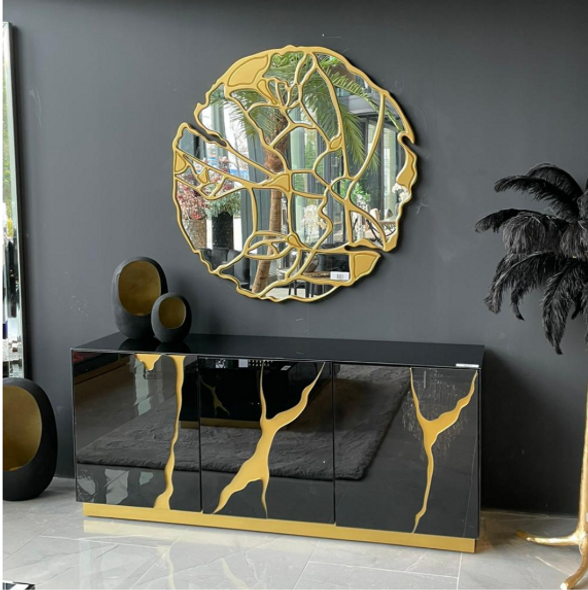 Home Vive - Luxury Italian Mirror Glass Sideboard