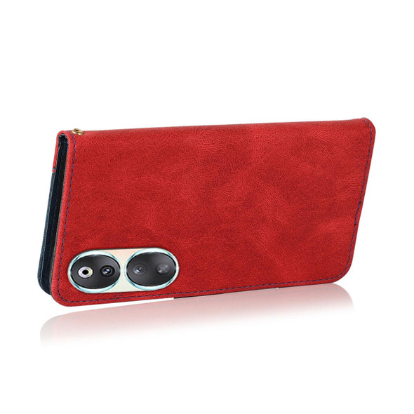 For Honor 90 Dual-color Stitching Leatherette Phone Case(Red Blue)