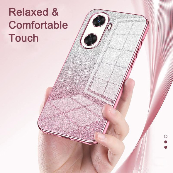 For Huawei nova 10 Gradient Glitter Powder Electroplated Phone Case(Silver)