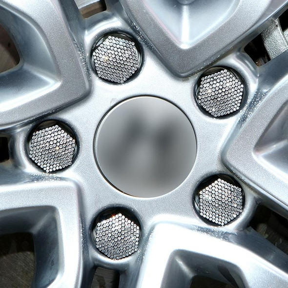 21pcs/set Diamond-encrusted Wheel Caps Tire Screw Protective Covers, Color: 21 White