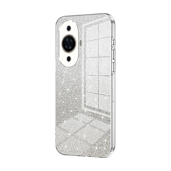 For Huawei nova 11 Gradient Glitter Powder Electroplated Phone Case(Transparent)