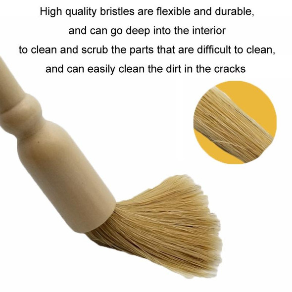 Car Interior Round Wooden Handle Air Vent Cleaning Brush(Wood Color)