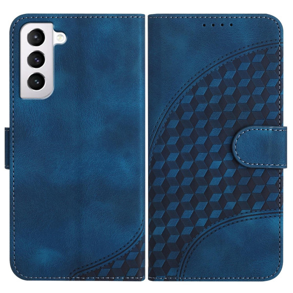 For Samsung Galaxy S21 5G YX0060 Elephant Head Embossed Phone Leatherette Case with Lanyard(Royal Blue)