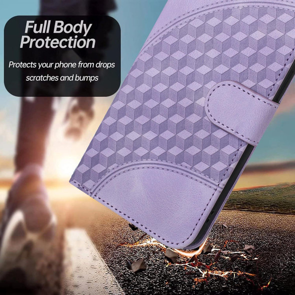 For Samsung Galaxy S21 Ultra 5G YX0060 Elephant Head Embossed Phone Leatherette Case with Lanyard(Light Purple)