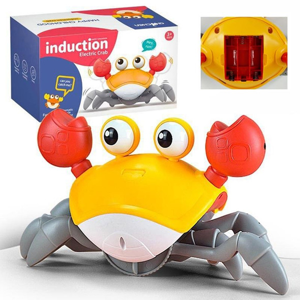 Escape Crab Automatic Obstacle Avoidance Light Music Electric Induction Crawling Toy(Orange Battery Model)