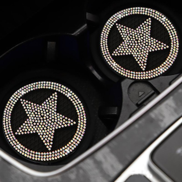 Five-pointed Star Diamond-encrusted Car Non-slip Decorative Water Coaster(AB Color)