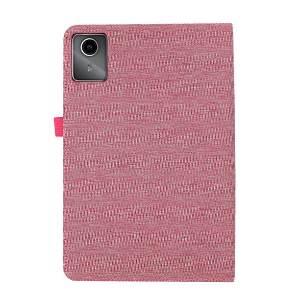 For Lenovo Tab M11 / Xiaoxin Pad 11 2024 Horizontal Flip TPU + Fabric PU Leatherette Tablet Case(Rose Red)