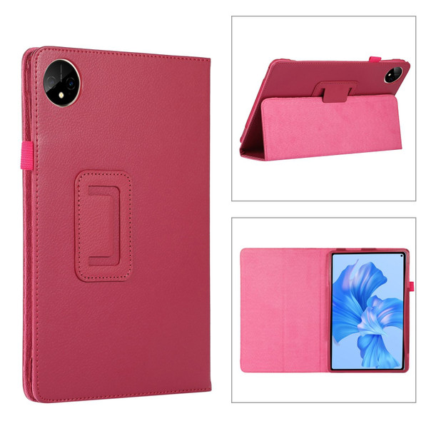 For Huawei MatePad Pro 11 2024 Litchi Texture Leatherette Tablet Case with Holder(Rose Red)