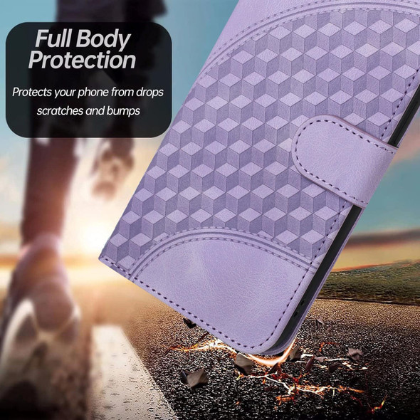 For Samsung Galaxy S21+ 5G YX0060 Elephant Head Embossed Phone Leatherette Case with Lanyard(Light Purple)