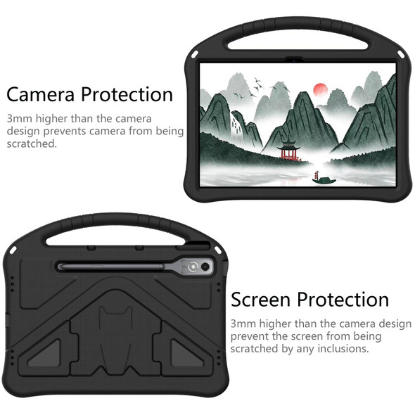 For Lenovo Tab P12 / Xiaoxin Pad Pro 12.7 EVA Shockproof Tablet Case with Holder(Black)