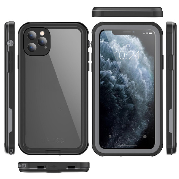 Waterproof Full Coverage PC + TPU Phone Case - iPhone 11(Black)