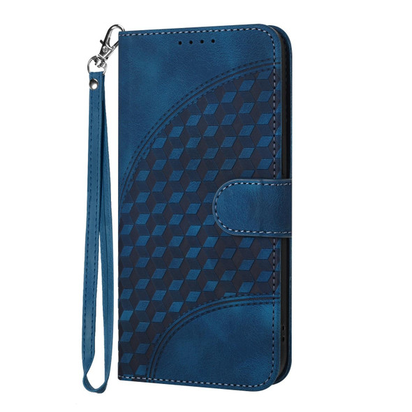 For Samsung Galaxy S21 Ultra 5G YX0060 Elephant Head Embossed Phone Leatherette Case with Lanyard(Royal Blue)