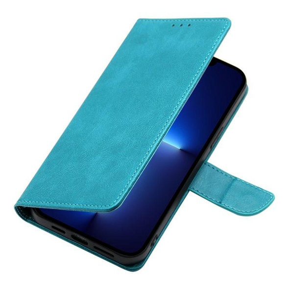 For OPPO Reno10 5G / Reno10 Pro 5G Global Calf Texture Buckle Flip Leatherette Phone Case(Light Blue)